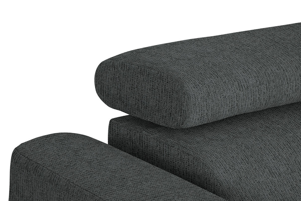 ECKSOFA in Webstoff Anthrazit  - Anthrazit/Schwarz, Design, Textil/Metall (280/205cm) - MID.YOU