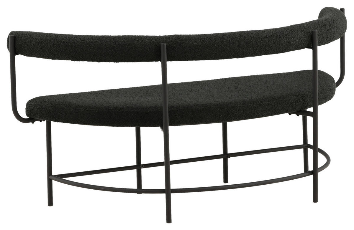 SITTBÄNK i metall, textil svart  - svart, Design, metall/textil (165/75/51cm) - Livetastic