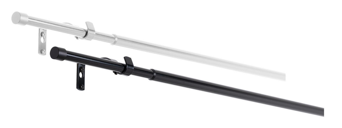 FÜGGÖNYKARNIS SZETT 120-210 cm  - fekete, Basics, fém (120-210cm) - Homeware