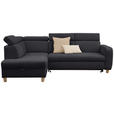 ECKSOFA inkl. Funktionen Graphitfarben Samt  - Graphitfarben, Natur, Holz/Textil (206/261cm) - Venda