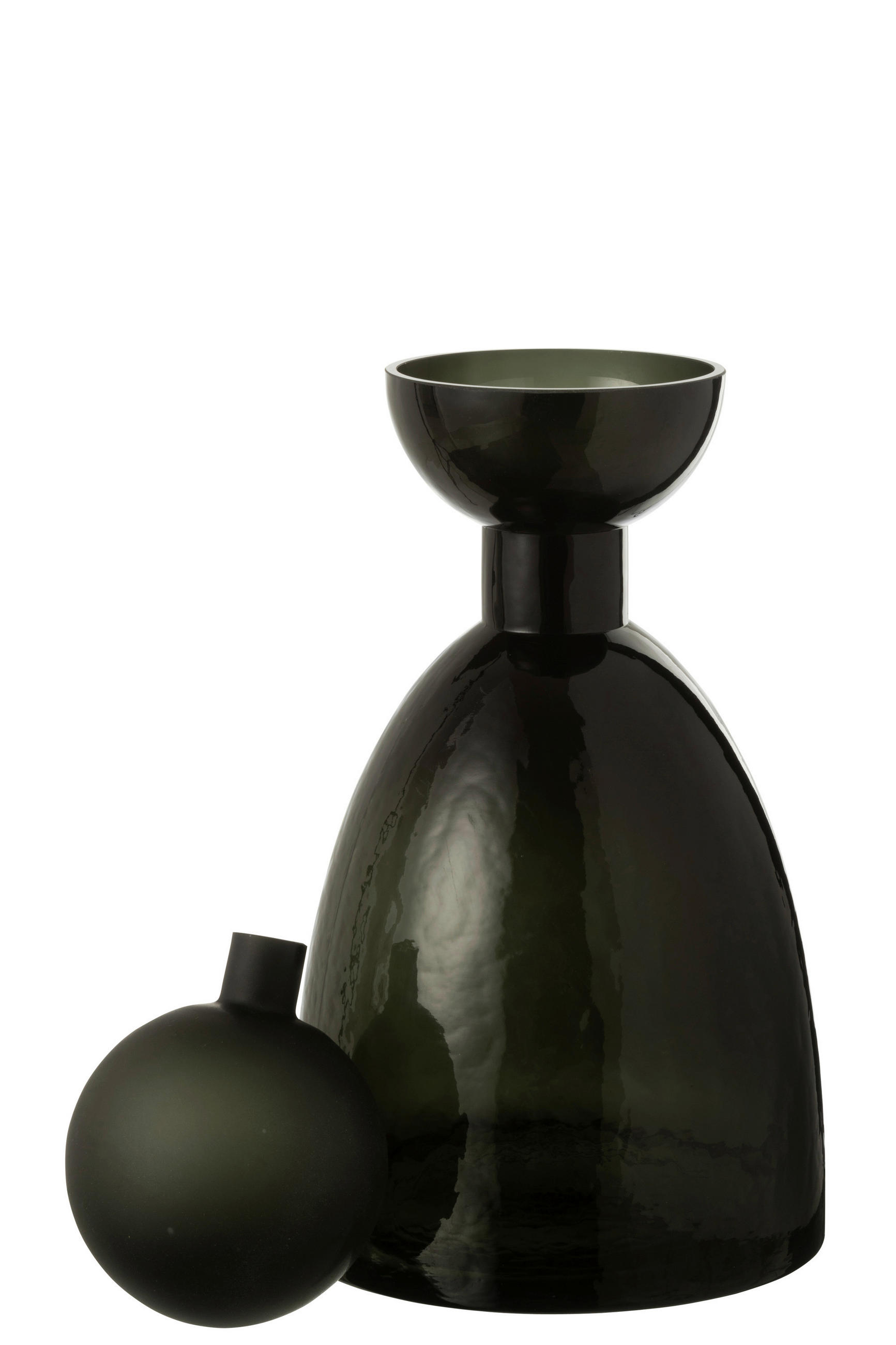 VASE  - Dunkelgrün, Design, Glas (18/18/34cm) - Ambia Home