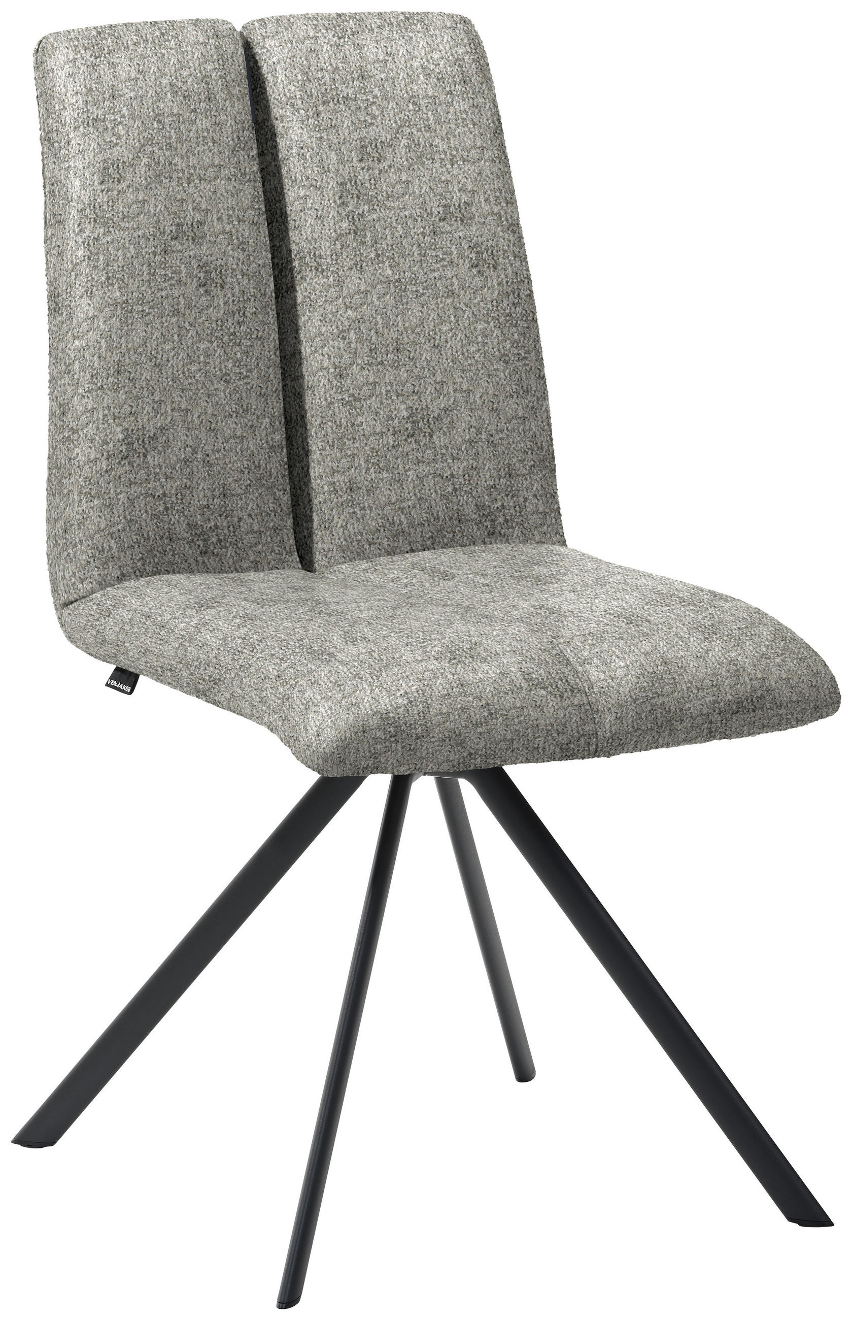 STUHL  Stoffauswahl Webstoff  - Anthrazit/Hellgrau, Design, Textil/Metall (50/92/64cm) - Venjakob