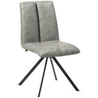 STUHL  Stoffauswahl Webstoff  - Anthrazit/Hellgrau, Design, Textil/Metall (50/92/64cm) - Venjakob