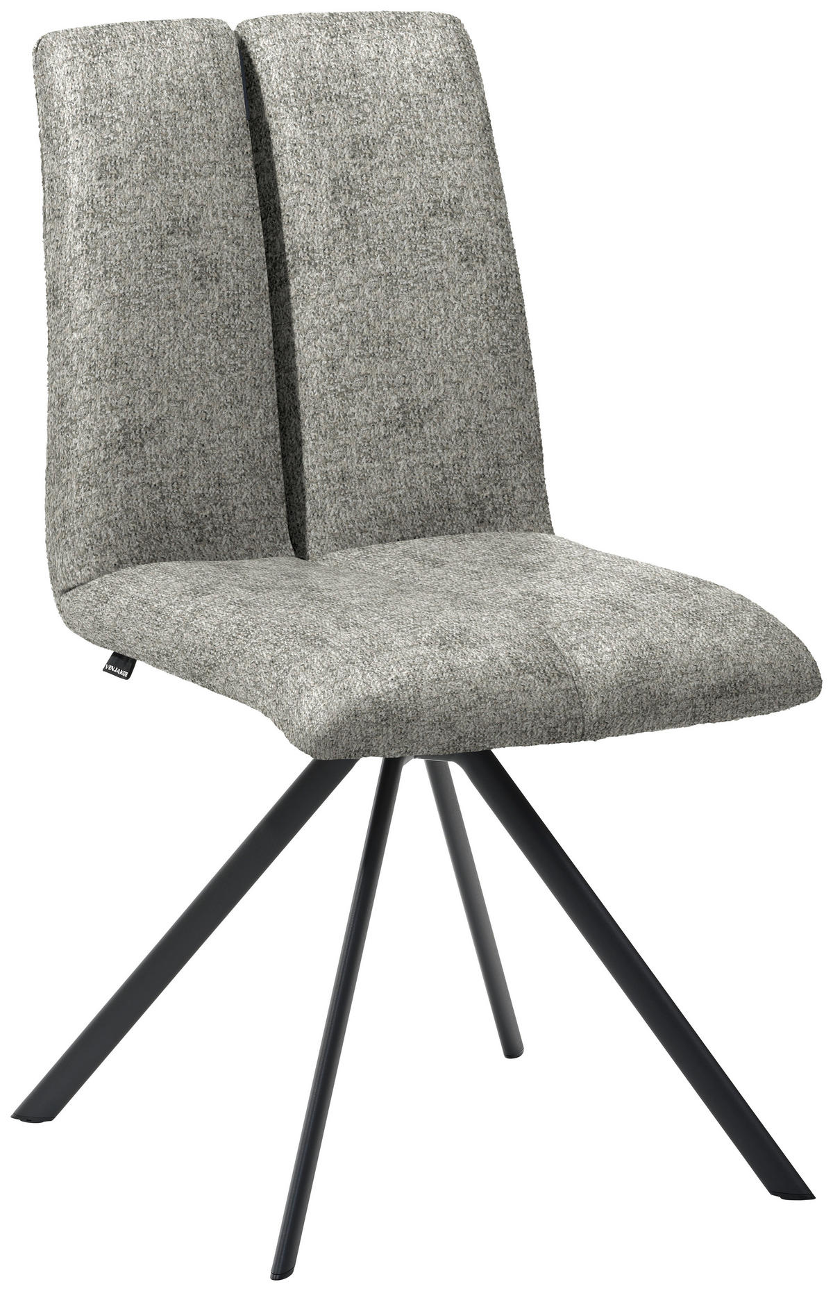 STUHL  Stoffauswahl Webstoff  - Anthrazit/Hellgrau, Design, Textil/Metall (50/92/64cm) - Venjakob