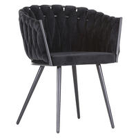 ARMLEHNSTUHL  in Samt  - Schwarz, LIFESTYLE, Textil/Metall (60/78/55cm) - Ambia Home