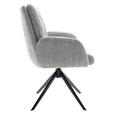 ARMLEHNSTUHL  Stoffauswahl, Typenauswahl, Sitzfläche 360° drehbar Webstoff  - Schwarz/Grau, Design, Textil/Metall (66/95/74cm) - Novel