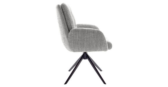 ARMLEHNSTUHL  Stoffauswahl, Typenauswahl, Sitzfläche 360° drehbar Webstoff  - Schwarz/Grau, Design, Textil/Metall (66/95/74cm) - Novel