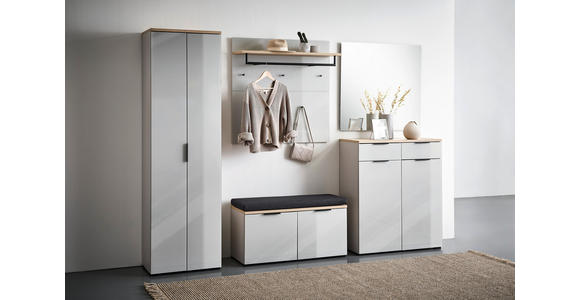 GARDEROBENSCHRANK  in 59/197/40 cm  - Kaschmir/Eichefarben, Design, Glas/Holzwerkstoff (59/197/40cm) - Voleo