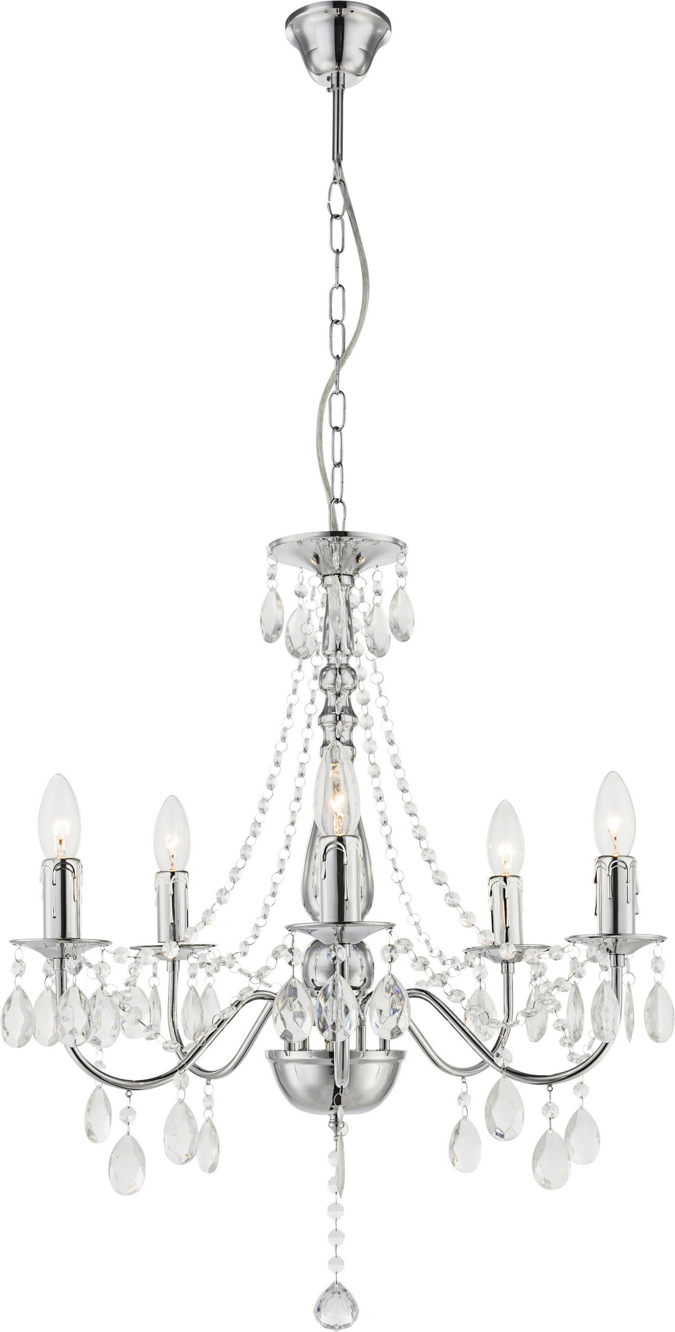 SVJETILJKA VISEĆA  51/143 cm      WILLIAM  - prozirno/boje kroma, Basics, metal/plastika (51/143cm)