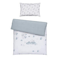 BABYBETTWÄSCHE Kleiner Drache Flachgewebe 100/135 cm  - Weiß/Grau, Basics, Textil (100/135cm) - Patinio