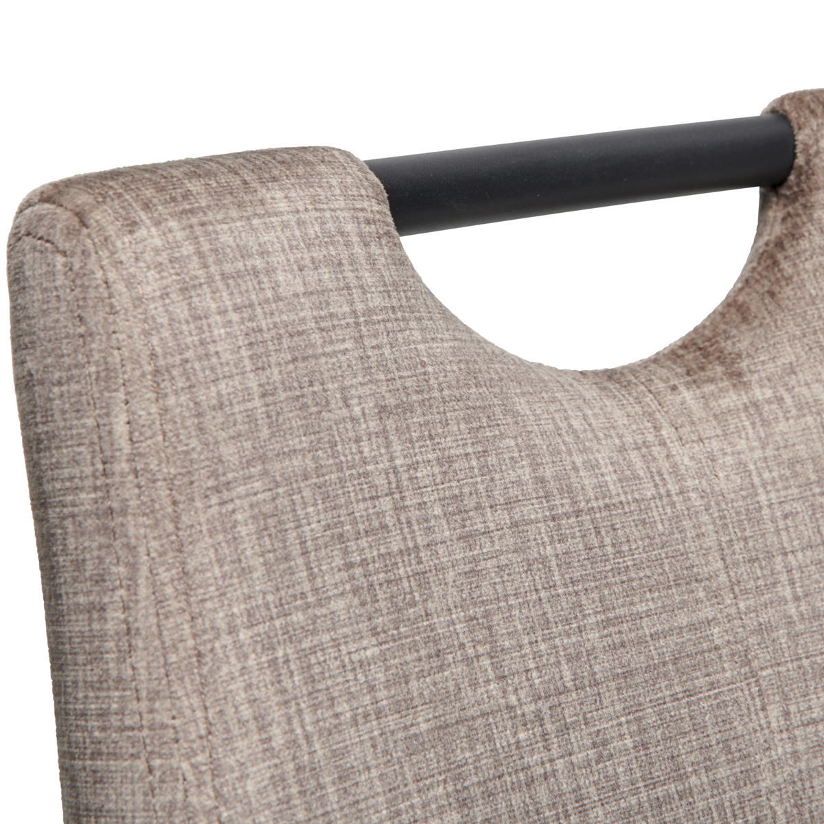 SCHWINGSTUHL  in Eisen Webstoff  - Taupe/Schwarz, LIFESTYLE, Textil/Metall (44/105/65cm) - MID.YOU