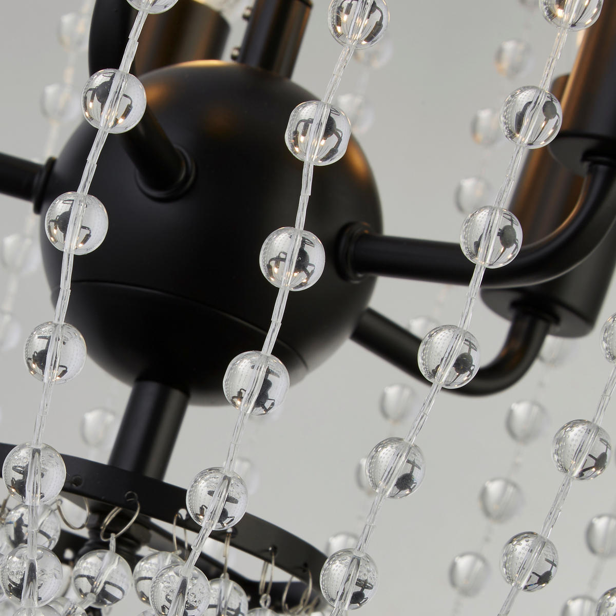 KRISTALL-HÄNGELEUCHTE 36/150 cm   - Schwarz, Design, Glas/Metall (36/150cm)