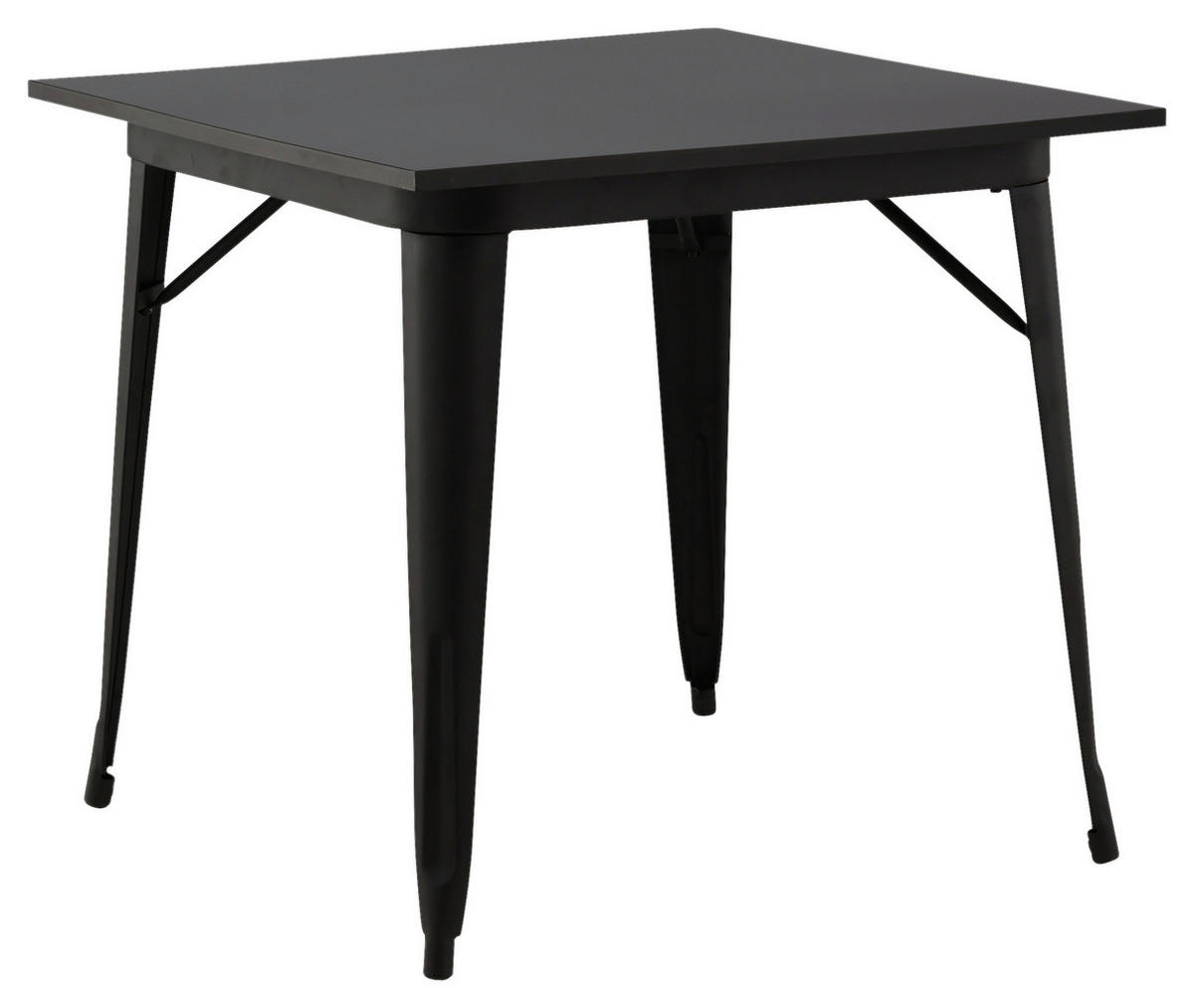 ESSTISCH in Metall, Holzwerkstoff 80/80/75 cm   - Schwarz, Design, Holz/Holzwerkstoff (80/80/75cm) - Livetastic