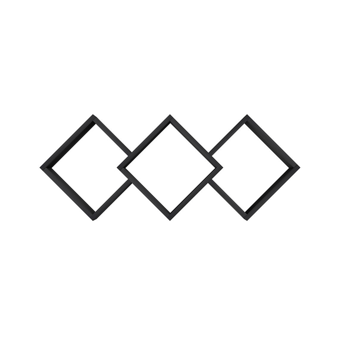 WANDREGAL Schwarz  - Schwarz, Design, Holzwerkstoff (102/42/20cm) - Livetastic