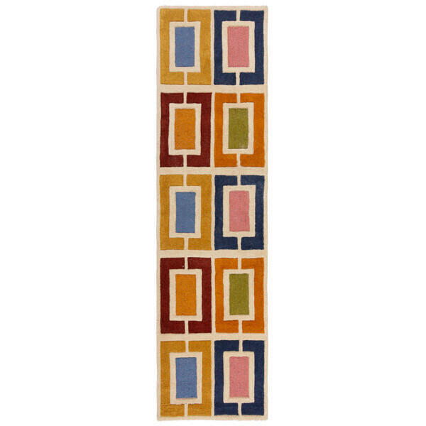 WOLLTEPPICH 60/230 cm RETRO BLOCKS Multicolor  - Multicolor, KONVENTIONELL, Textil (60/230cm)