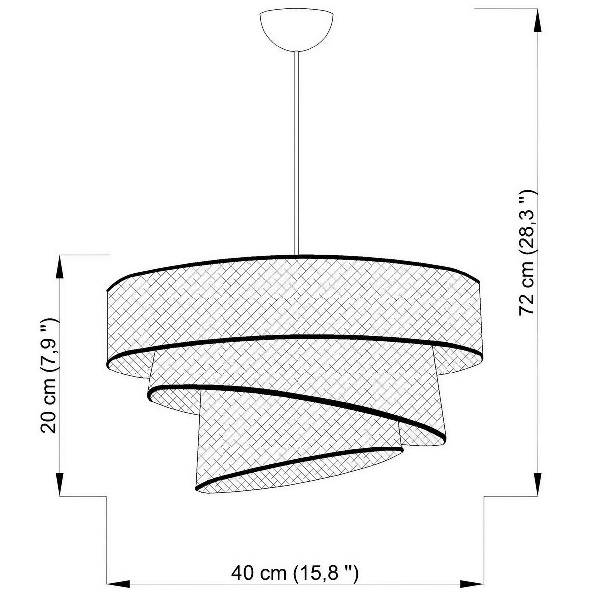 HÄNGELEUCHTE 40/72 cm   - Silberfarben/Weiß, Design, Textil/Metall (40/72cm) - P & B