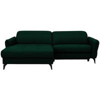 ECKSOFA Flachgewebe Waldgrün  - Waldgrün/Schwarz, Design, Textil/Metall (175/246cm) - Celina