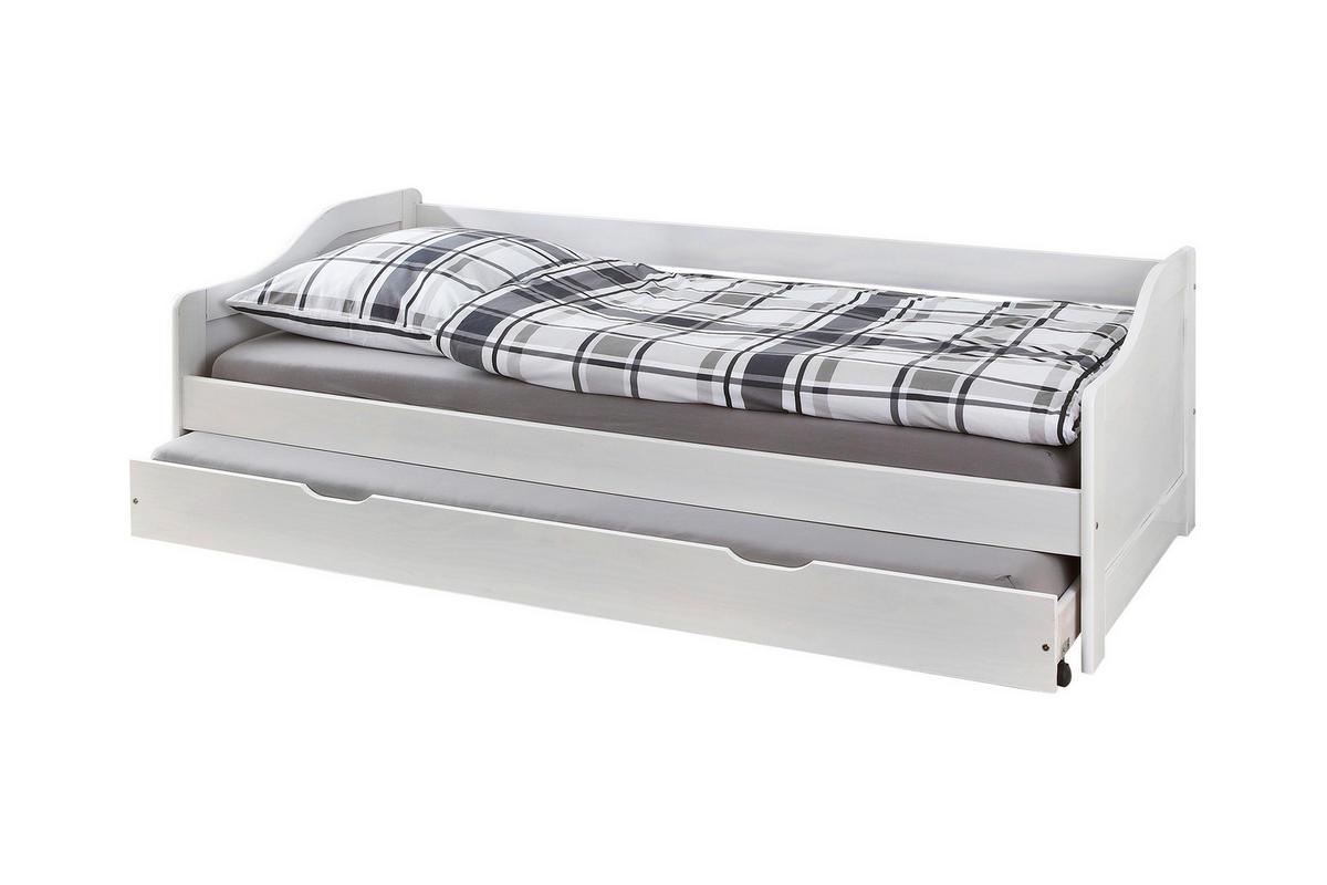 STAURAUMBETT 90/200 cm  in Weiß  - Naturfarben/Weiß, Natur, Holz (90/200cm) - Livetastic