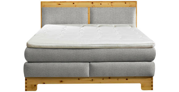 BOXSPRINGBETT 180/200 cm  in Silberfarben  - Silberfarben, Natur, Holz/Textil (180/200cm) - Linea Natura