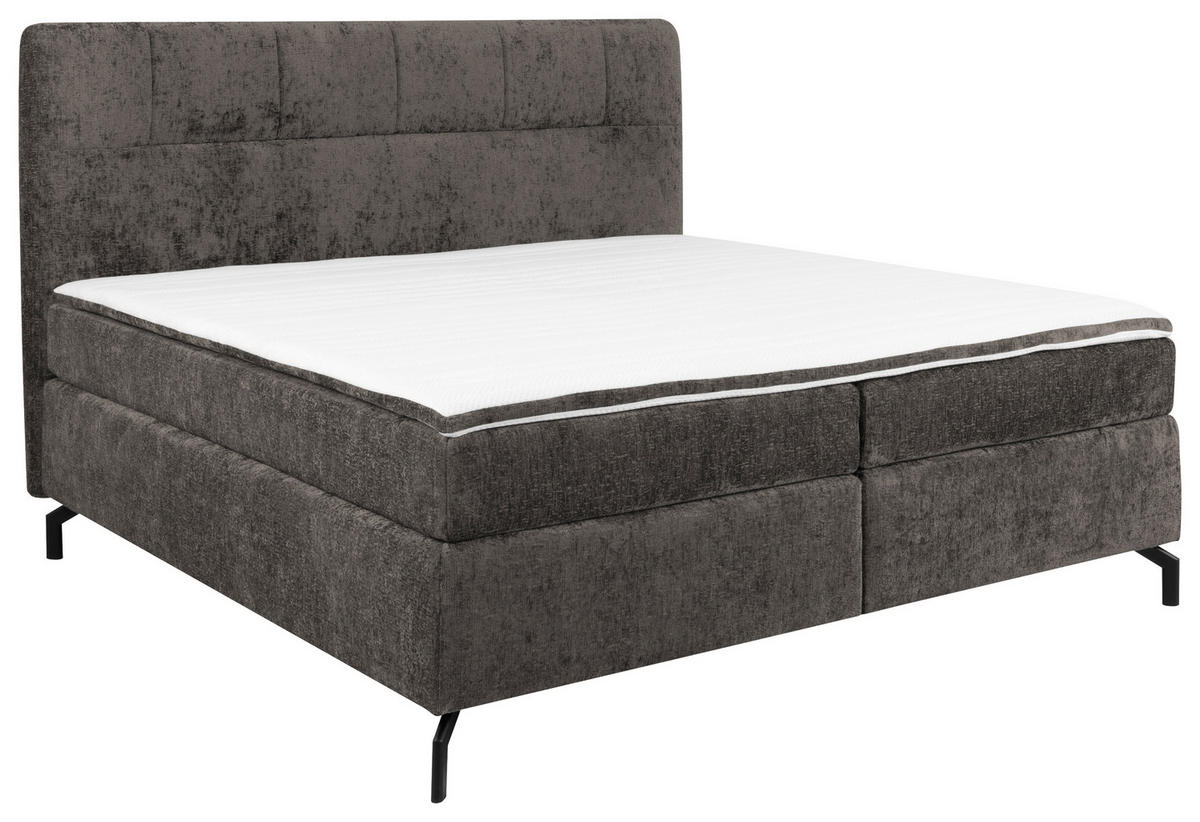 BOXSPRINGBETT 180/200 cm  in Braun  - Schwarz/Braun, Design, Textil/Metall (180/200cm) - Esposa