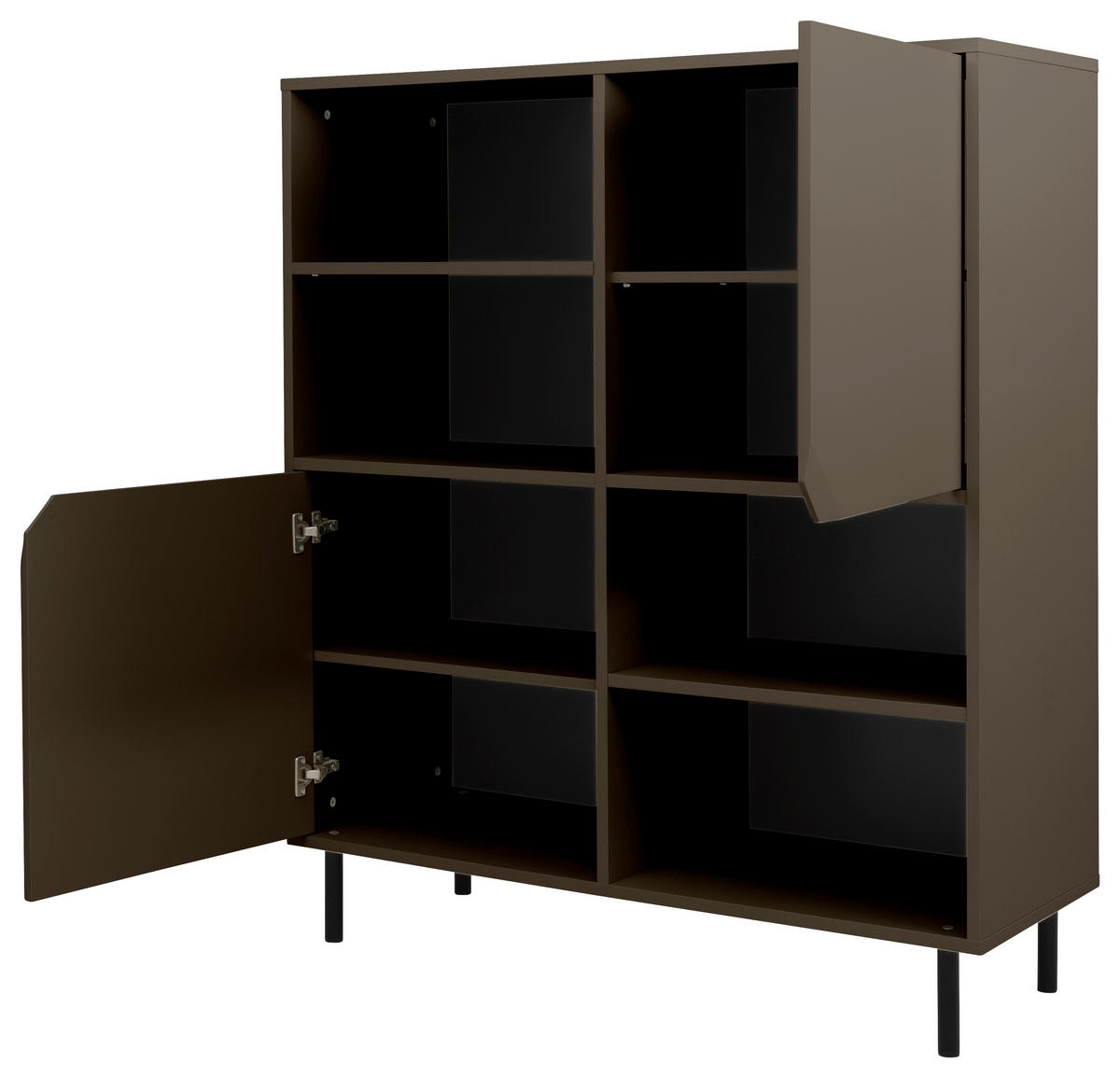 HIGHBOARD  in 118/137/43 cm  - Taupe/Schwarz, Design, Holzwerkstoff/Metall (118/137/43cm)