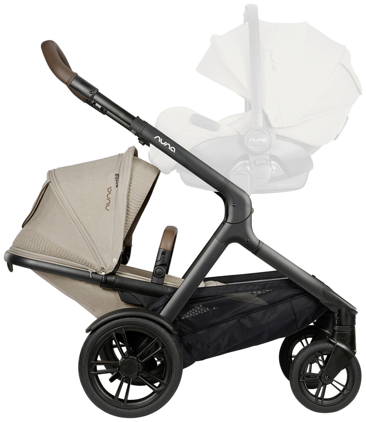GESCHWISTERWAGEN Demi next  - Schwarz, Basics, Metall (63/123/83cm) - Nuna