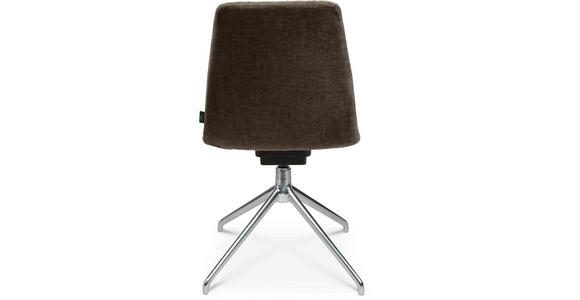 STUHL in Stahl Velours Metall, Textil - Alufarben/Braun, Design, Textil/Metall (46/81,5-84,5/55cm) - Johann Jakob