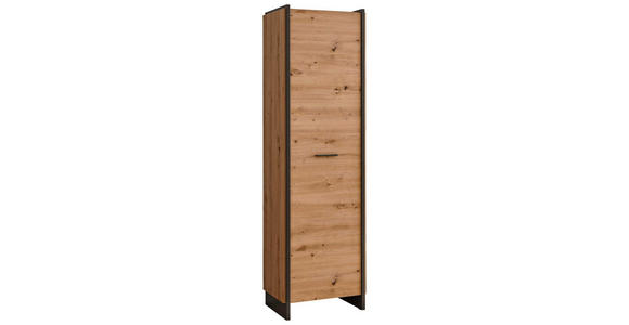 GARDEROBENSCHRANK 57,4/198,1/41,3 cm  - Eichefarben/Grau, Trend, Holzwerkstoff/Kunststoff (57,4/198,1/41,3cm) - Hom`in