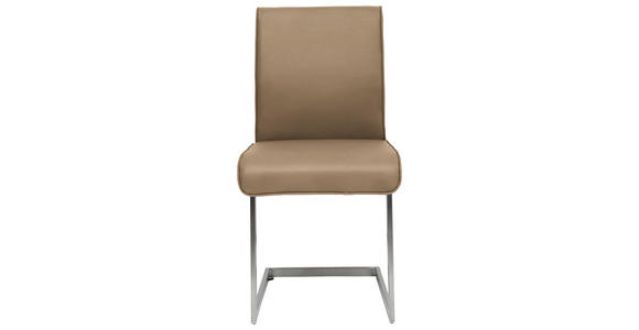 SCHWINGSTUHL  in Stahl Mikrofaser  - Sandfarben/Edelstahlfarben, Design, Holzwerkstoff/Textil (48/91/60cm) - Dieter Knoll