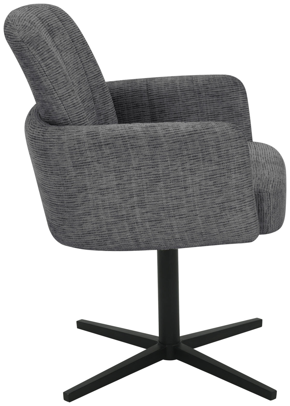 ARMLEHNSTUHL  in Eisen Leinenoptik  - Dunkelgrau/Schwarz, LIFESTYLE, Holz/Textil (58/86/64cm) - Livetastic