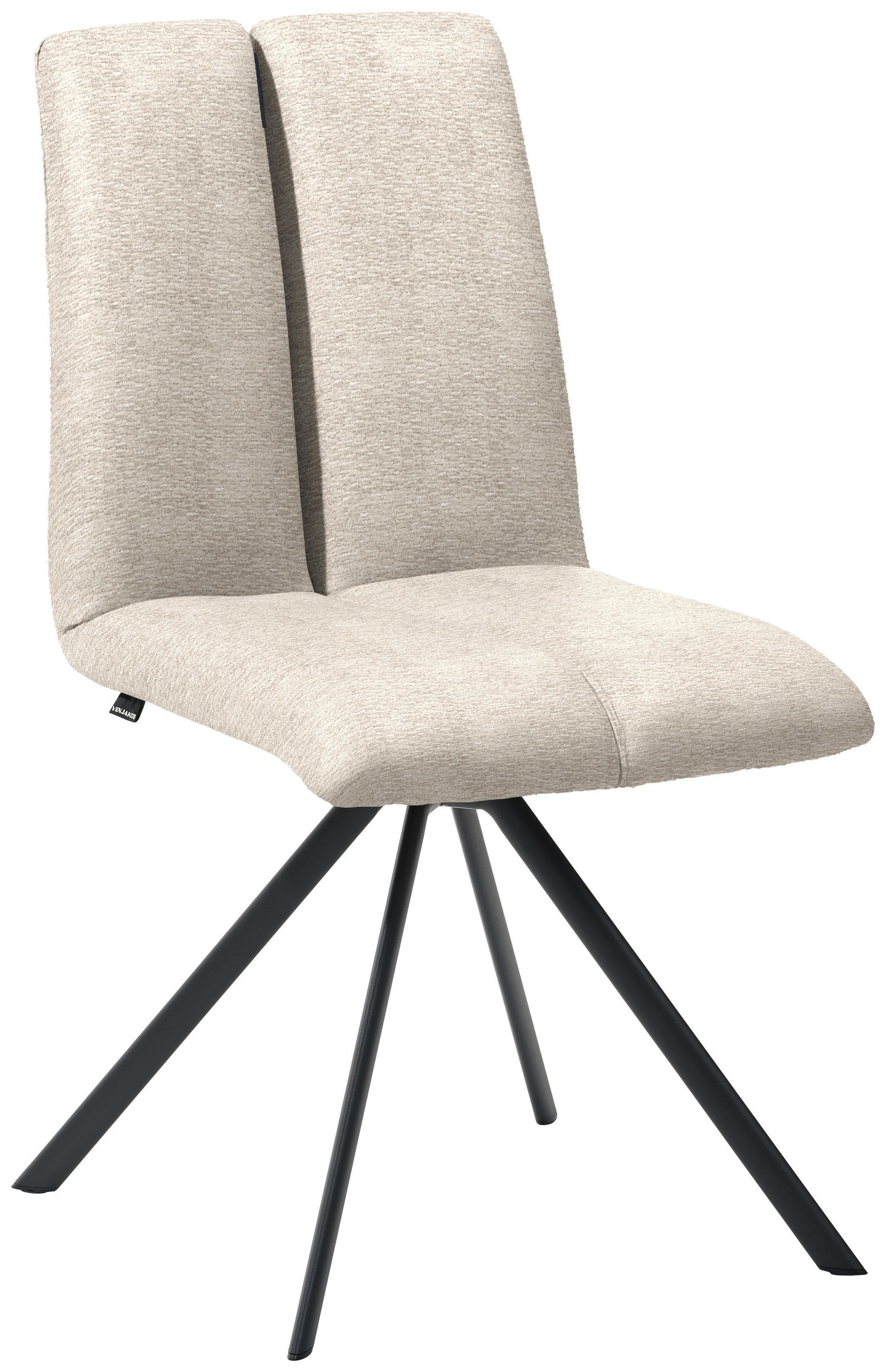 STUHL  Stoffauswahl Webstoff  - Sandfarben/Anthrazit, Design, Textil/Metall (50/92/64cm) - Venjakob