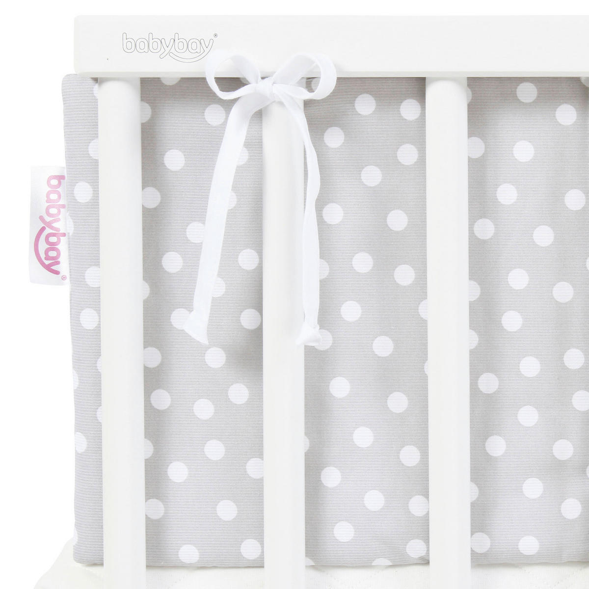 NESTCHEN babybay Nestchen Piqué  - Multicolor/Hellgrau, Basics, Naturmaterialien (200/24/2cm) - Babybay