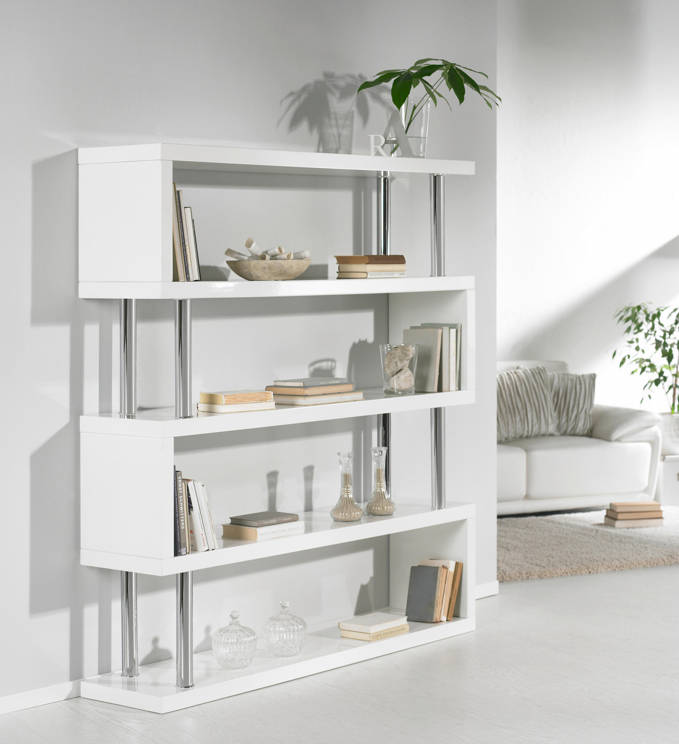 REGAL Weiß  - Weiß, Design, Holzwerkstoff/Metall (156/165/35cm) - Xora