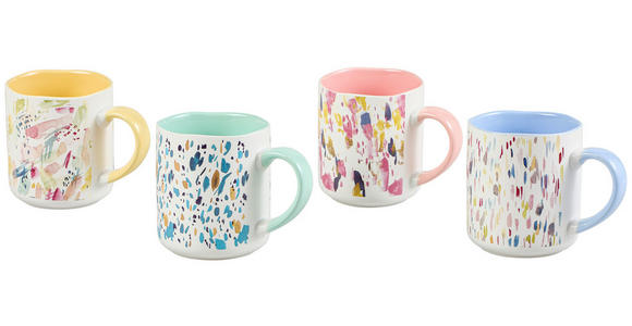 KAFFEEBECHER  480 ml   - Pastellblau/Hellrosa, LIFESTYLE, Keramik (480ml) - Novel