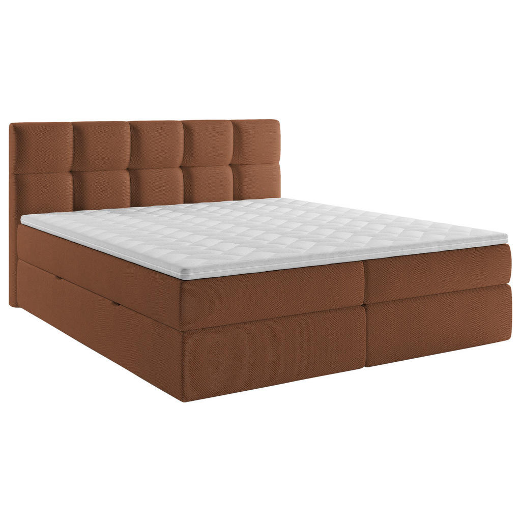 Thumbnail - Mid.you Boxbett, Rost, Holz, Textil, H3, Höhe ca. 19 cm, 200x200 cm, Bettkasten, gepolstertes Kopfteil, Stoffauswahl, To...