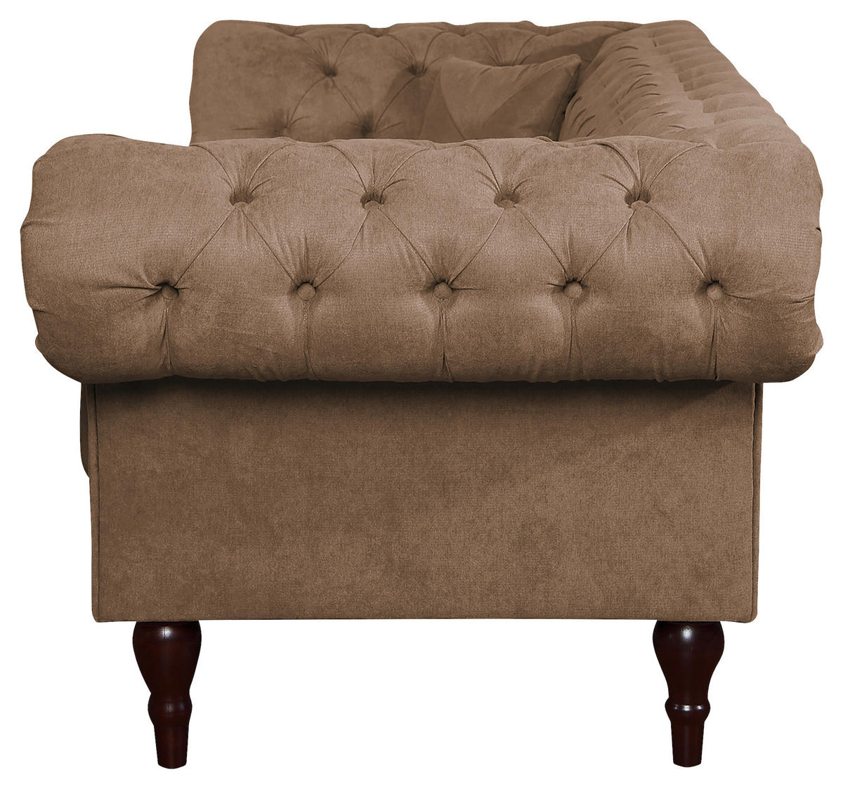 3-SITZER-SOFA Mikrofaser Cappuccino  - Braun/Cappuccino, Design, Holz/Textil (232/79/97cm) - Livetastic