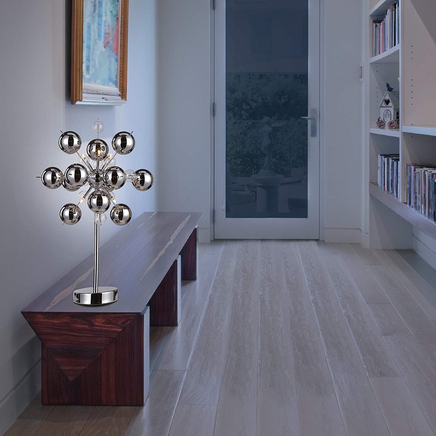 TISCHLEUCHTE EXLOSION 50/73 cm   - Klar/Chromfarben, Design, Glas/Metall (50/73cm) - Näve