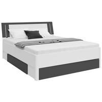 STAURAUMBETT 160/200 cm,  in Graphitfarben, Weiß,  - Graphitfarben/Eiche Artisan, KONVENTIONELL, Holzwerkstoff (160/200cm)