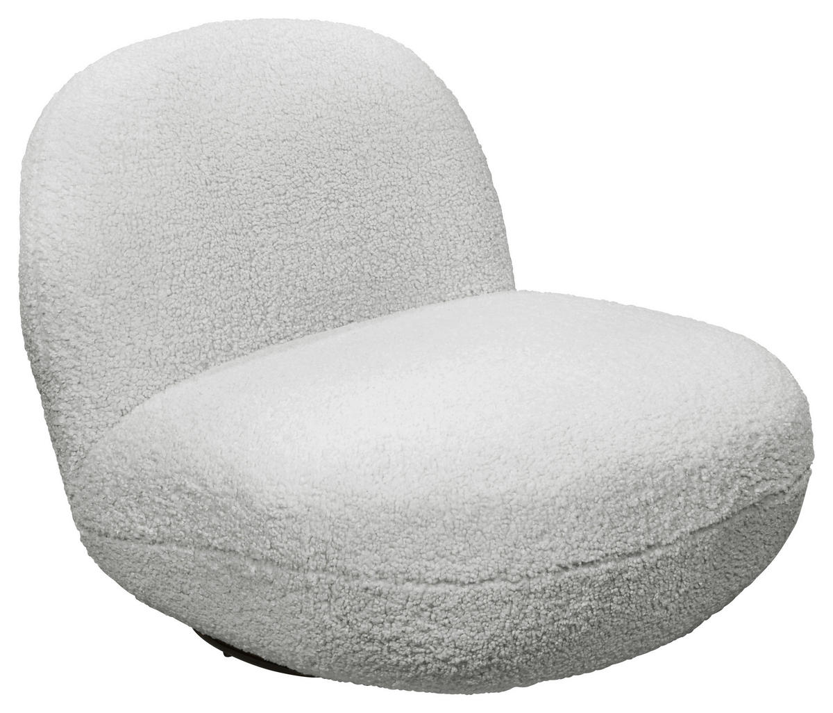 SESSEL in Teddystoff Silberfarben  - Silberfarben/Schwarz, MODERN, Textil/Metall (85/70/99cm) - MID.YOU