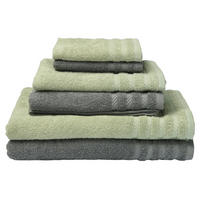FROTTIERSET Santo Grau, Grün 6-teilig  - Grau/Grün, Basics, Textil - Esposa