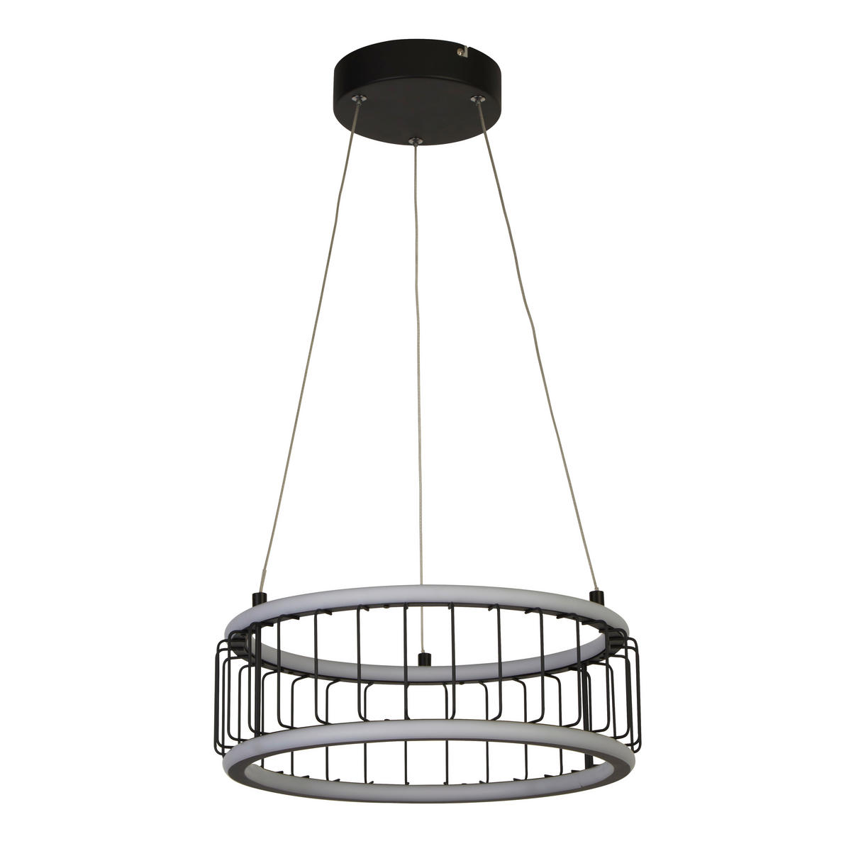 LED-HÄNGELEUCHTE Circolo 38/150 cm   - Schwarz, Design, Kunststoff/Metall (38/150cm)
