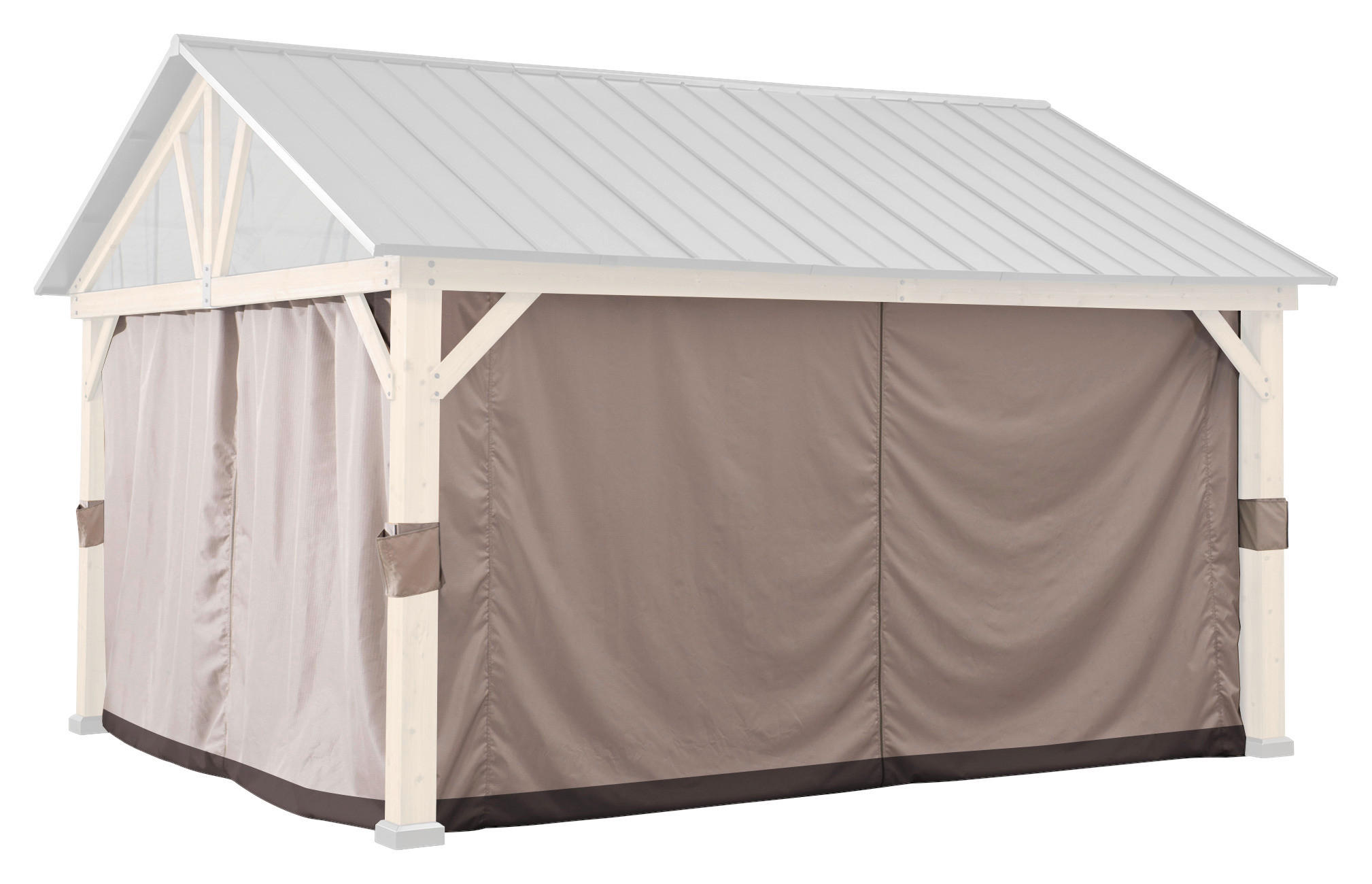 PAVILLON-SEITENTEIL   - Braun, Basics, Textil (378/208cm) - Modante