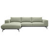 ECKSOFA Mintgrün Chenille  - Beige/Schwarz, Design, Holz/Textil (180/330cm) - MID.YOU