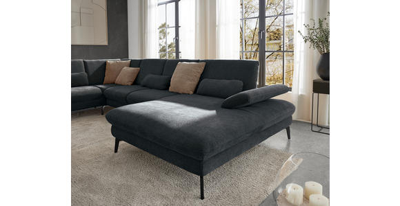 WOHNLANDSCHAFT in Webstoff Anthrazit  - Anthrazit/Schwarz, Design, Textil/Metall (208/354/157cm) - Dieter Knoll