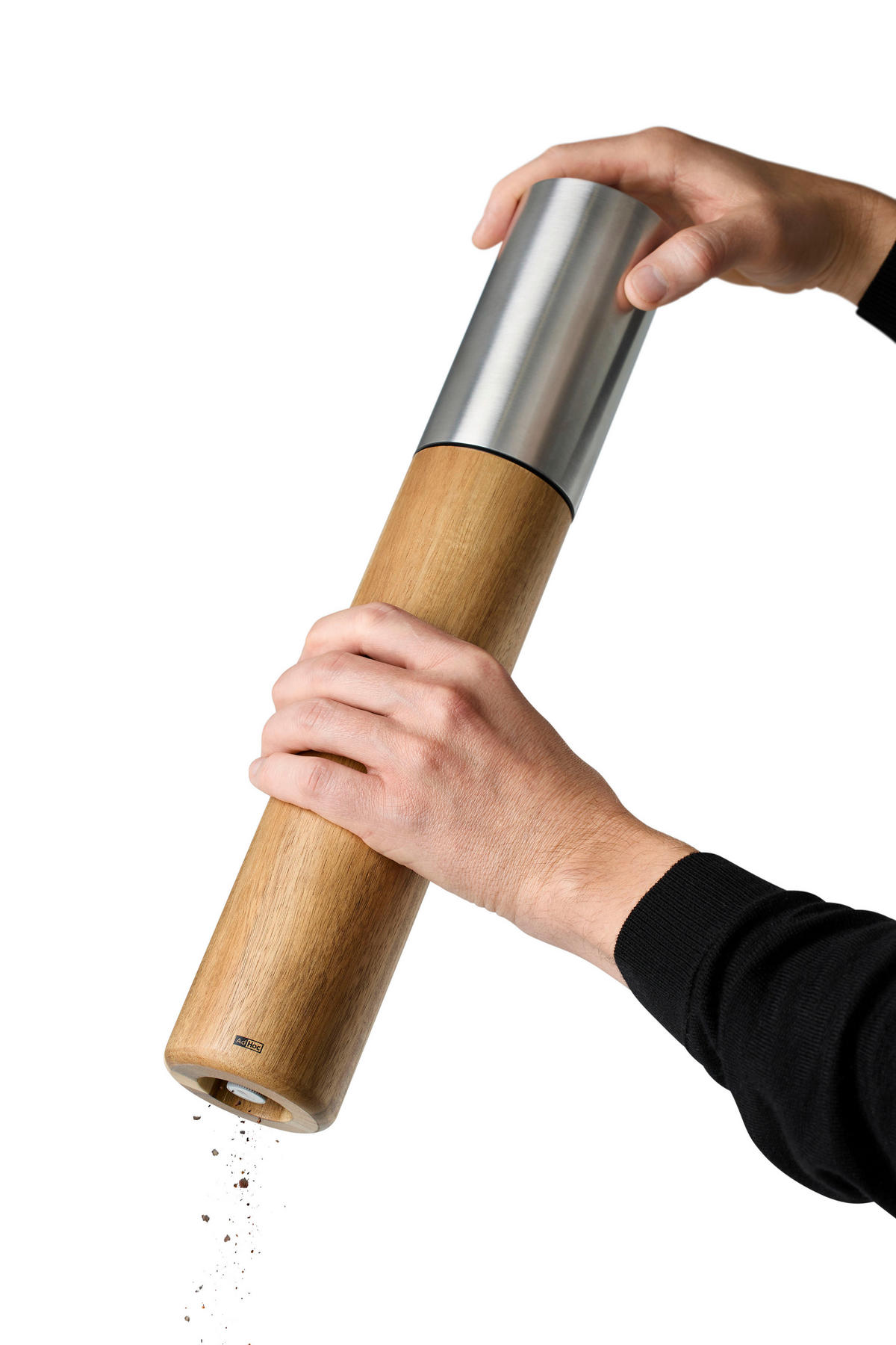 SALZ- ODER PFEFFERMÜHLE IKON  - Edelstahlfarben/Akaziefarben, Design, Holz/Keramik (7/40cm) - AdHoc