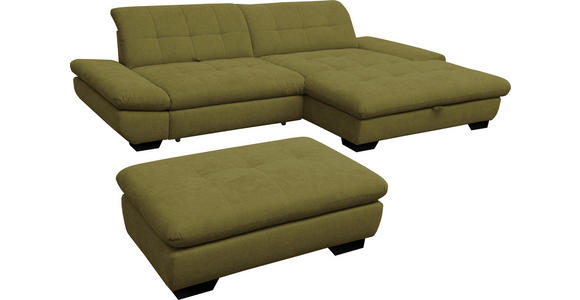 ECKSOFA in Mikrofaser Grün 290/198 cm - Schwarz/Grün, Design, Textil/Metall (290/198cm) - Xora