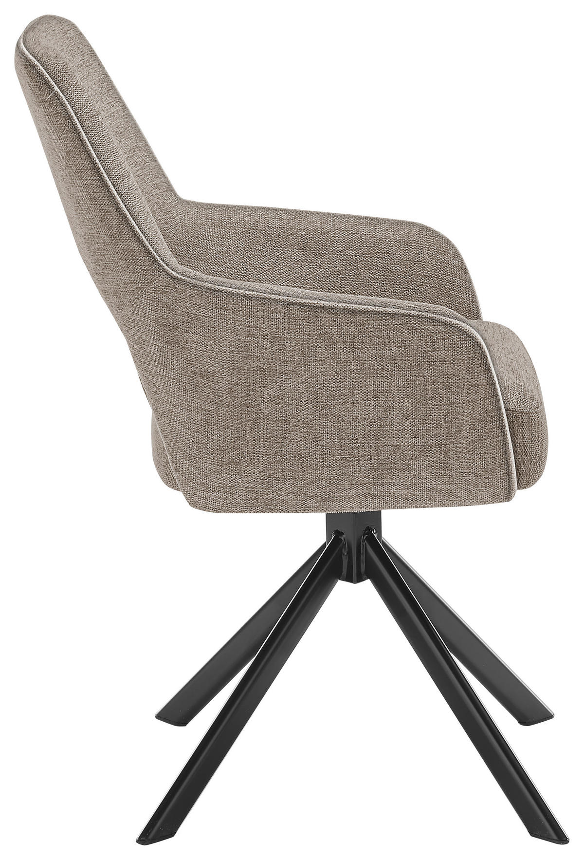 ARMLEHNSTUHL  in Eisen Webstoff  - Taupe/Schwarz, Design, Textil/Metall (58/89/62cm) - SetOne by Musterring