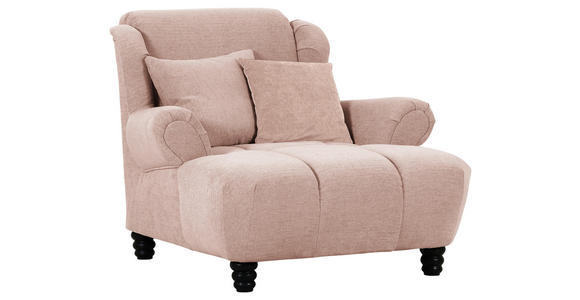 XXL-SESSEL - Schwarz/Rosa, KONVENTIONELL, Holz/Textil (125/100/140cm) - Carryhome