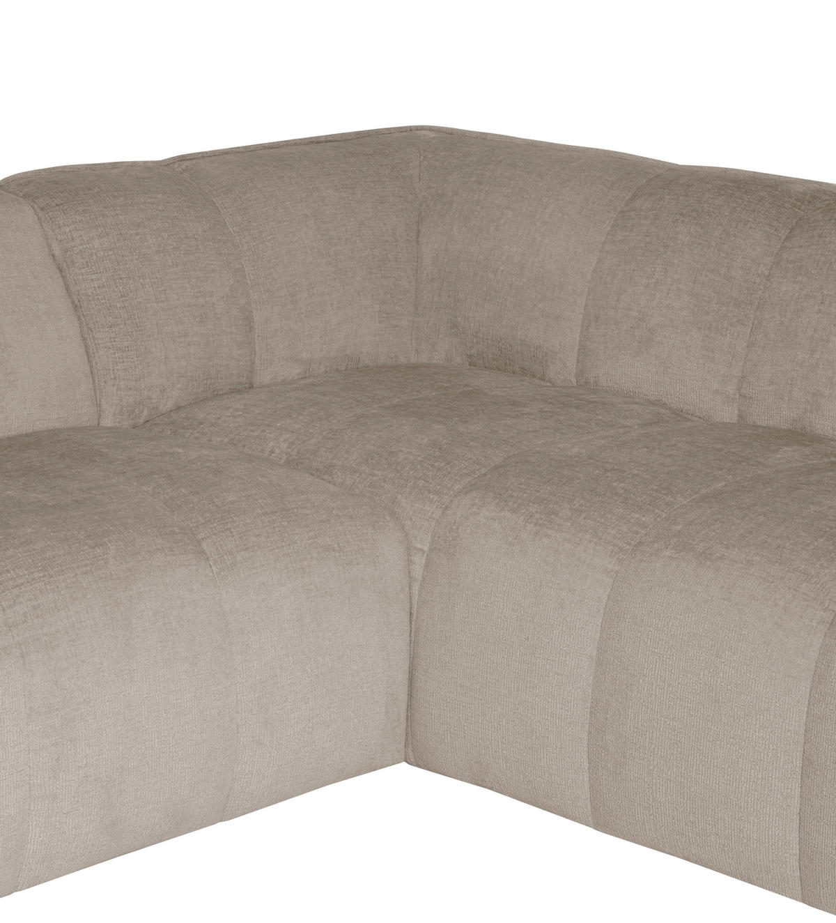 ECKSOFA LIVOLI in Chenille Creme  230/218 cm  - Creme/Schwarz, Design, Textil (230/218cm) - MID.YOU