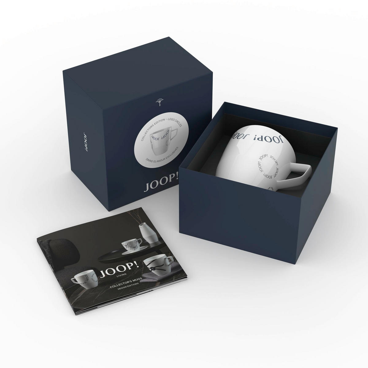 KAFFEEBECHER    - Blau/Silberfarben, Design, Keramik (8,5/8,5/9,5cm) - Joop!